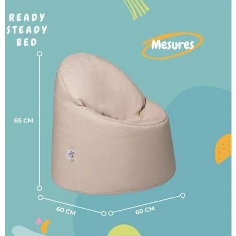 Ready Steady Bed Sac à Haricots Pour Les Enfants, Intérieur Confortable BeanBag Siège,Résistant à L'eau, Perles D'EPS Remplies Sac à Haricots Les Enfants Chaise,H65xL60xW60cm, Pierre 4 Ready Steady Bed Sac à Haricots Pour Les Enfants, Intérieur Confortable BeanBag Siège,Résistant à L'eau, Perles D'EPS Remplies Sac à Haricots Les Enfants Chaise,H65xL60xW60cm, Pierre – Image 2