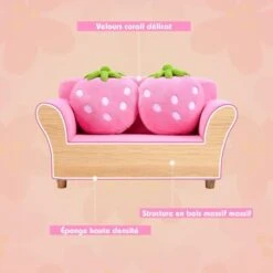 RELAX4LIFE Canapé Enfant 2 Places Avec Rembourrage En Éponge, Surface Peluche De Corail, Fauteuil Sofa Avec 2 Oreillers En Forme De Fraise Pour 3-7 Ans, 90X53X48 CM, Rose/Bleu (Rose) 10 RELAX4LIFE Canapé Enfant 2 Places Avec Rembourrage En Éponge, Surface Peluche De Corail, Fauteuil Sofa Avec 2 Oreillers En Forme De Fraise Pour 3-7 Ans, 90X53X48 CM, Rose/Bleu (Rose) -ATMOSPHERA || Songmics Soldes Boutique 60464902 4