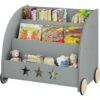 WOLTU Bibliothèque Pour Enfants. étagère à Jouets 3 Niveaux. Organiser Pour Livres Avec Roues. Gris -ATMOSPHERA || Songmics Soldes Boutique 61162465 1