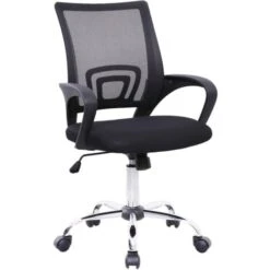 SVITA Chaise De Bureau Enfants Jeunes Tissu Chaise De Bureau Noir