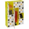 Relaxdays Étagère Modulable, Rangement Penderie, 8 Cases, 2 Tringles, Plastique, HxLxP: 145x110x37 Cm, Jaune-multicolore