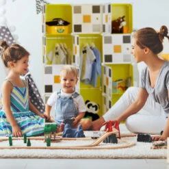 Relaxdays Étagère Modulable, Rangement Penderie, 8 Cases, 2 Tringles, Plastique, HxLxP: 145x110x37 Cm, Jaune-multicolore 9 Relaxdays Étagère Modulable, Rangement Penderie, 8 Cases, 2 Tringles, Plastique, HxLxP: 145x110x37 Cm, Jaune-multicolore -ATMOSPHERA || Songmics Soldes Boutique 65848034 3