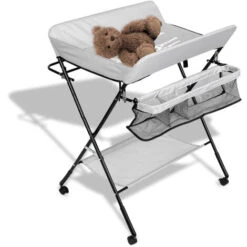 Randaco Table à Langer Baignoire Table à Langer Matelas à Langer Pliable Avec Coussin