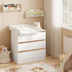 WOLTU Table à Langer Plateau. Plan à Langer Pour Commode En MDF. 60x10.5x80cm. Blanc WT007 -ATMOSPHERA || Songmics Soldes Boutique 68484869 3