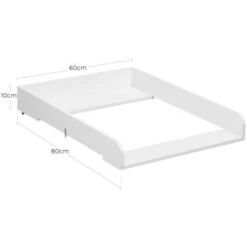 WOLTU Table à Langer Plateau. Plan à Langer Pour Commode En MDF. 60x10.5x80cm. Blanc WT007 -ATMOSPHERA || Songmics Soldes Boutique 68484869 4