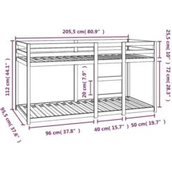 Lit Superposé Noir 90x200 Cm Bois De Pin Massif VidaXL -ATMOSPHERA || Songmics Soldes Boutique 72253359 3