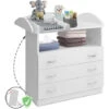 Infantastic® Commode à Langer - Avec 3 Tiroirs Et 1 Compartiment Ouvert, 85 X 71 X 96 Cm, En Blanc - Table, Plan à Langer, Pour Bébé, Chambre D'Enfant -ATMOSPHERA || Songmics Soldes Boutique 74549990 1