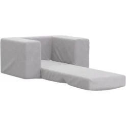 Canapé Pour Enfants | Canapé Droit Fixe Canapé De Salon Sofa Gris Clair Peluche Douce FR11303 -ATMOSPHERA || Songmics Soldes Boutique 76677429 5