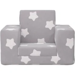 Canapé Pour Enfants | Canapé Droit Fixe Canapé De Salon Sofa Gris Clair Avec étoiles Peluche Douce FR87380 -ATMOSPHERA || Songmics Soldes Boutique 76677895 5