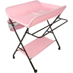 Table à Langer Pliante Avec Panier De Rangement Pour Nouveaux-Nés Chambre Bébé Rose -ATMOSPHERA || Songmics Soldes Boutique 78409316 5