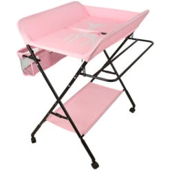 Aqrau Table à Langer Pliable Pour Bébé, Station De Couche Pour Bébé, Plate-forme D'allaitement Avec Charge De 25 Kg - Rose -ATMOSPHERA || Songmics Soldes Boutique 78661813 3