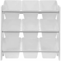 Meuble De Rangement Pour Enfant Avec 9 Casiers, Blanc - Tobias - MDF Décor Bois Naturel, 64x29.5x60cm -ATMOSPHERA || Songmics Soldes Boutique 79399434 3