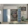 Lit Mezzanine Kyle Pour Un Enfant Bleu Fumé Blanc Mat Et Chêne Avec Armoire Et Bureau Bleu, Chêne Et Blanc -ATMOSPHERA || Songmics Soldes Boutique 80358352 1
