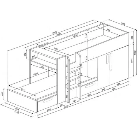 Lits Superposés Alvin Pour Deux Enfants Fuchsia Chêne Et Blanc Mat Avec Armoire Fuchsia, Chêne Et Blanc 5 Lits Superposés Alvin Pour Deux Enfants Fuchsia Chêne Et Blanc Mat Avec Armoire Fuchsia, Chêne Et Blanc – Image 3