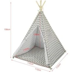 Tipi Tente Pour Enfant Avec Tapis De Sol Indian Teepee Tente De Jeu Pour Enfants OSS03 SoBuy® -ATMOSPHERA || Songmics Soldes Boutique 8039538 3