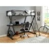 Lit Mezzanine 90 X 190 Cm - Avec Bureau - Métal - Noir - SUPIA -ATMOSPHERA || Songmics Soldes Boutique 80448084 1