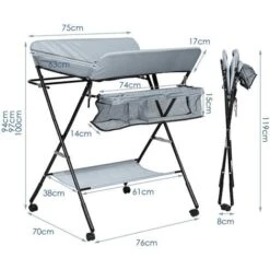 SWANEW Table à Langer Pliable Pour Bébé, Étagère à Langer Combinaison à Langer Réglable En Hauteur Avec Panier De Rangement Gris Foncé 8 SWANEW Table à Langer Pliable Pour Bébé, Étagère à Langer Combinaison à Langer Réglable En Hauteur Avec Panier De Rangement Gris Foncé -ATMOSPHERA || Songmics Soldes Boutique 81064003 2