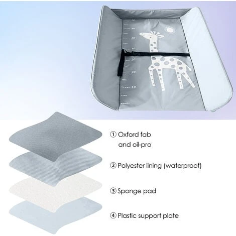 SWANEW Table à Langer Pliable Pour Bébé, Étagère à Langer Combinaison à Langer Réglable En Hauteur Avec Panier De Rangement Gris Foncé 6 SWANEW Table à Langer Pliable Pour Bébé, Étagère à Langer Combinaison à Langer Réglable En Hauteur Avec Panier De Rangement Gris Foncé – Image 4