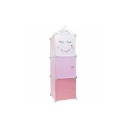 Rangement Enfant Cubes 3 Casiers Rose