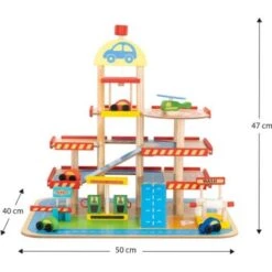Circuit Voitures Jouet Pour Enfants Et Garage Montessori Robincool Monza 50x40x47 Cm 5 Accessoires Inclus En Bois Écologique -ATMOSPHERA || Songmics Soldes Boutique 81223030 4