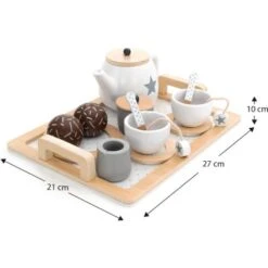 Service à Thé Jouet Montessori Robincool Tea Caprizze 27x21x10 Cm En Bois Éco Avec Plateau, Théière Et Accessoires Inclus -ATMOSPHERA || Songmics Soldes Boutique 81223062 4