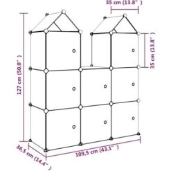 Armoire De Rangement Pour Enfants Avec 8 Cubes Bleu PP FR1565 -ATMOSPHERA || Songmics Soldes Boutique 81594783 4