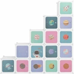 Armoire De Rangement Pour Enfants Avec 15 Cubes Blanc PP FR4023 -ATMOSPHERA || Songmics Soldes Boutique 81595922 3