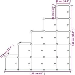 Armoire De Rangement Pour Enfants Avec 15 Cubes Blanc PP FR4023 -ATMOSPHERA || Songmics Soldes Boutique 81595922 4