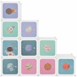 Armoire De Rangement Pour Enfants Avec 10 Cubes Blanc PP FR2903 -ATMOSPHERA || Songmics Soldes Boutique 81601449 3