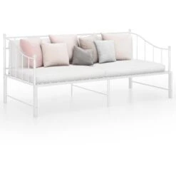 Cadre De Canapé-lit Extensible Lit Simple Pour Adulte - Blanc Métal 90x200 Cm BV245709 - BonneVie