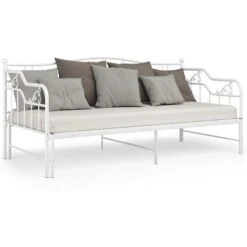 Cadre De Canapé-lit Extensible Lit Simple Pour Adulte - Blanc Métal 90x200 Cm BV593060 - BonneVie -ATMOSPHERA || Songmics Soldes Boutique 81965053 3