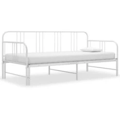 Cadre De Canapé-lit Extensible Lit Simple Pour Adulte - Blanc Métal 90x200 Cm BV157958 - BonneVie