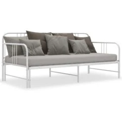 Cadre De Canapé-lit Extensible Lit Simple Pour Adulte - Blanc Métal 90x200 Cm BV157958 - BonneVie -ATMOSPHERA || Songmics Soldes Boutique 81965142 5