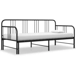 Cadre De Canapé-lit Extensible Lit Simple Pour Adulte - Noir Métal 90x200 Cm BV225390 - BonneVie