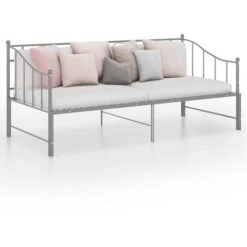 Cadre De Canapé-lit Extensible Lit Simple Pour Adulte - Gris Métal 90x200 Cm BV510193 - BonneVie