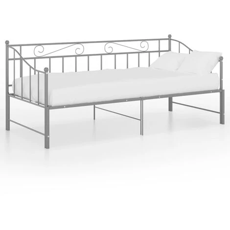 Cadre De Canapé-lit Extensible Lit Simple Pour Adulte - Gris Métal 90x200 Cm BV510193 - BonneVie 4 Cadre De Canapé-lit Extensible Lit Simple Pour Adulte - Gris Métal 90x200 Cm BV510193 - BonneVie – Image 2