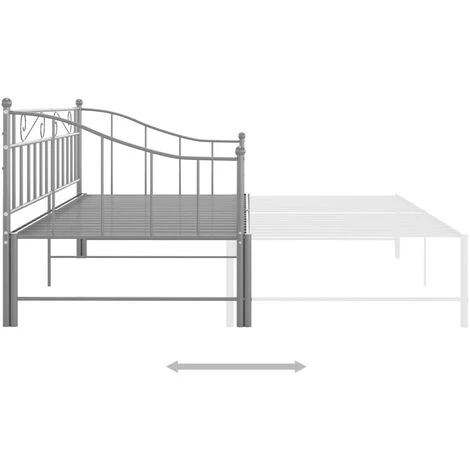 Cadre De Canapé-lit Extensible Lit Simple Pour Adulte - Gris Métal 90x200 Cm BV510193 - BonneVie 6 Cadre De Canapé-lit Extensible Lit Simple Pour Adulte - Gris Métal 90x200 Cm BV510193 - BonneVie – Image 4