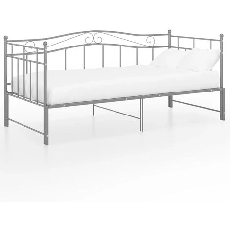 Cadre De Canapé-lit Extensible Lit Simple Pour Adulte - Gris Métal 90x200 Cm BV526755 - BonneVie 4 Cadre De Canapé-lit Extensible Lit Simple Pour Adulte - Gris Métal 90x200 Cm BV526755 - BonneVie – Image 2