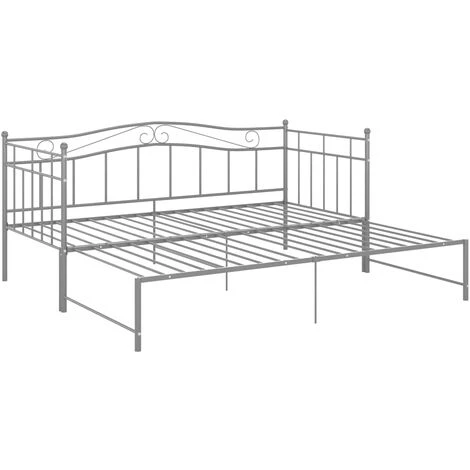 Cadre De Canapé-lit Extensible Lit Simple Pour Adulte - Gris Métal 90x200 Cm BV526755 - BonneVie 5 Cadre De Canapé-lit Extensible Lit Simple Pour Adulte - Gris Métal 90x200 Cm BV526755 - BonneVie – Image 3