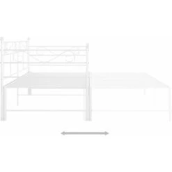 Cadre De Canapé-lit Extensible Lit Simple Pour Adulte - Blanc Métal 90x200 Cm BV119826 - BonneVie -ATMOSPHERA || Songmics Soldes Boutique 81965684 4