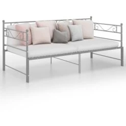 Cadre De Canapé-lit Extensible Lit Simple Pour Adulte - Gris Métal 90x200 Cm BV792222 - BonneVie