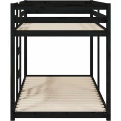 Lit Simple Pour Adulte Lit Superposé - Cadre De Lit Noir 90x200 Cm Bois De Pin Massif BV197022 - BonneVie -ATMOSPHERA || Songmics Soldes Boutique 81973307 5