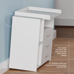 Infantastic® Commode à Langer - Avec 3 Tiroirs Et 3 Compartiments Ouverts, 113 X 53 X 101,6 Cm, MDF, En Blanc - Table, Plan à Langer, Pour Bébé, Chambre D'Enfant -ATMOSPHERA || Songmics Soldes Boutique 82144583 3