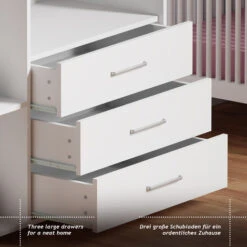 Infantastic® Commode à Langer - Avec 3 Tiroirs Et 3 Compartiments Ouverts, 113 X 53 X 101,6 Cm, MDF, En Blanc - Table, Plan à Langer, Pour Bébé, Chambre D'Enfant -ATMOSPHERA || Songmics Soldes Boutique 82144583 4