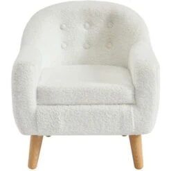 Fauteuil Pour Enfant En Tissu Bouclette Blanc CASORLA -ATMOSPHERA || Songmics Soldes Boutique 82460878 4