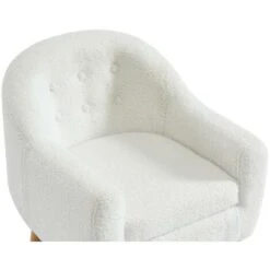 Fauteuil Pour Enfant En Tissu Bouclette Blanc CASORLA -ATMOSPHERA || Songmics Soldes Boutique 82460878 5