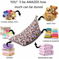 Enfant Peluche Sac Haricots Pouf En Forme D'animal En Pour Enfants. Adolescents Et Adultes Extra Large Velours Super Doux Housse De Coussin -ATMOSPHERA || Songmics Soldes Boutique 87952098 3