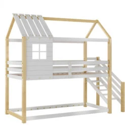 Lit Superposé 2 X 90 X 200cm, Lit Cabane Enfant Avec échelle Et Fenêtre, Cadre En Pin, Sommiers à Lattes Inclus, Blanc Et Naturel 9 Lit Superposé 2 X 90 X 200cm, Lit Cabane Enfant Avec échelle Et Fenêtre, Cadre En Pin, Sommiers à Lattes Inclus, Blanc Et Naturel -ATMOSPHERA || Songmics Soldes Boutique 88123928 3