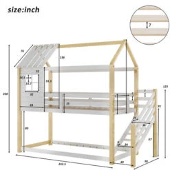 Lit Superposé 2 X 90 X 200cm, Lit Cabane Enfant Avec échelle Et Fenêtre, Cadre En Pin, Sommiers à Lattes Inclus, Blanc Et Naturel 11 Lit Superposé 2 X 90 X 200cm, Lit Cabane Enfant Avec échelle Et Fenêtre, Cadre En Pin, Sommiers à Lattes Inclus, Blanc Et Naturel -ATMOSPHERA || Songmics Soldes Boutique 88123928 5