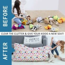 Enfant Peluche Sac Haricots Pouf En Forme D'animal En Pour Enfants, Adolescents Et Adultes Extra Large Velours Super Doux Housse De Coussin -ATMOSPHERA || Songmics Soldes Boutique 88684682 2